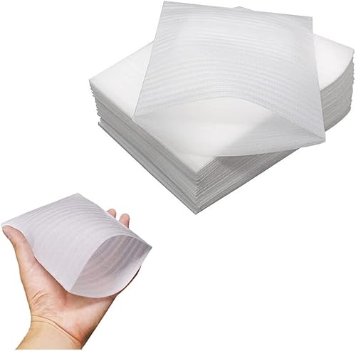 100 unidades de bolsas de espuma de cojín blanco para embalaje, bolsas de vaso, suministros de amortiguación de 3.9 x 5.9 pulgadas para embalaje de