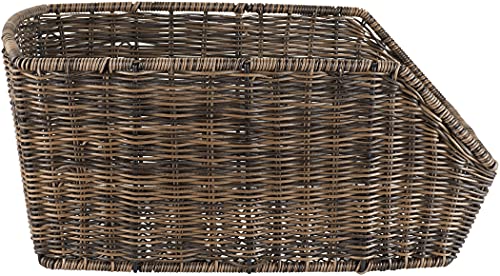 Basil Cento Fahrradkorb – Hinterrad – Rattan Look – wetterfest – Kunststoff – 41 x 25 x 11 cm– Braun