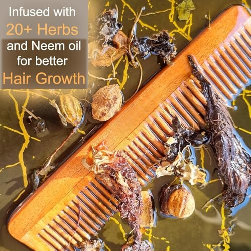 Image of Pack Of 7 Kacchi Neem Comb, Wooden Comb | Hair Growth, Hairfall, Dandruff Control | Hair Straightening, Frizz Control | Comb for Men, Women | Treated with Oil and herbs (All Combo)