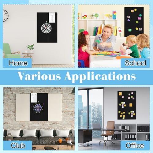 Pletpet Black Dart Board Wall Protectors, 35.43” × 23.62” × 0.4’’ Foldable Dartboard Surround Backboard for Wall Protection with 1 Scoreboard & 10 Thumbtack Hooks & 12 Hook and Loop Strips - Thumbnail 7