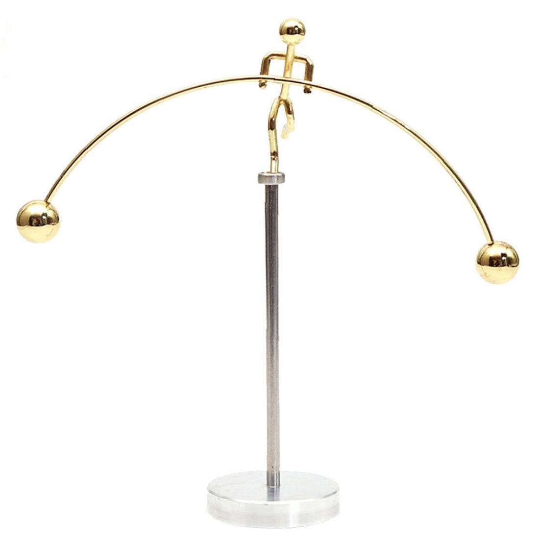 Culer Men's Style 3 Newton Cradle Balance Ball Tumbler Swing Pendulum Lifting Villain Desk Toy Home Decoration Accessories(Gold)