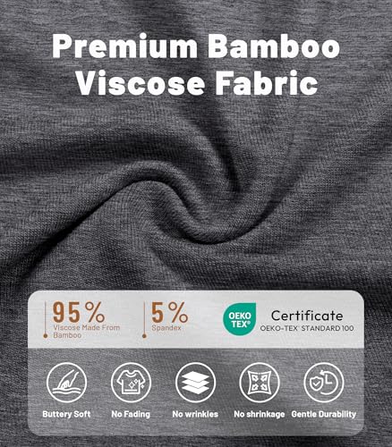 Image of NACHILA Mens Pajamas Set Long Sleeve Henley Sleepwear Top Soft Jogger Pants Pajamas Cool Pjs Set,Viscose Made from Bamboo