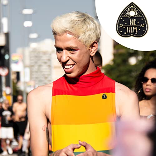 Image of LGBTQ Pronouns Heart Pin - Lgbtq Pins For Pride Parade, Daily Wear(Free 1pc Pride Sticker Included)