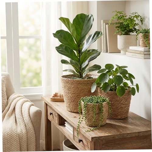 Panier de plantes en jonc mer tressé main pour une maison douce et chaleureuse