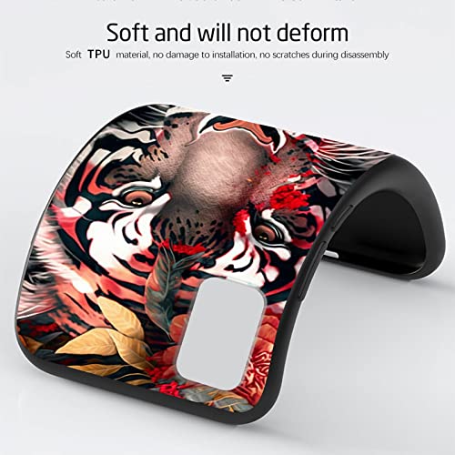 Image of for Alcatel TCL 30Z T602DL Phone Case, Soft TPU Slim Fit TCL 30Z for Women Girls, Anti Scratch Non-Slip Protective Shockproof Rubber Cover for Alcatel TCL 30Z, Flower Tiger