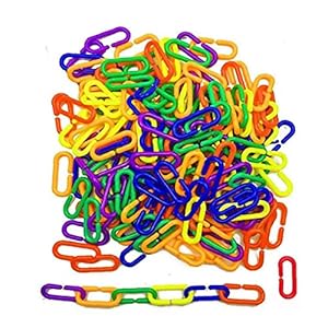 Plastic haken ketting schakels,100 stuks papegaai C-clips haken ketting speelgoed C-Links suikerzweefvliegtuig Rat vogel…