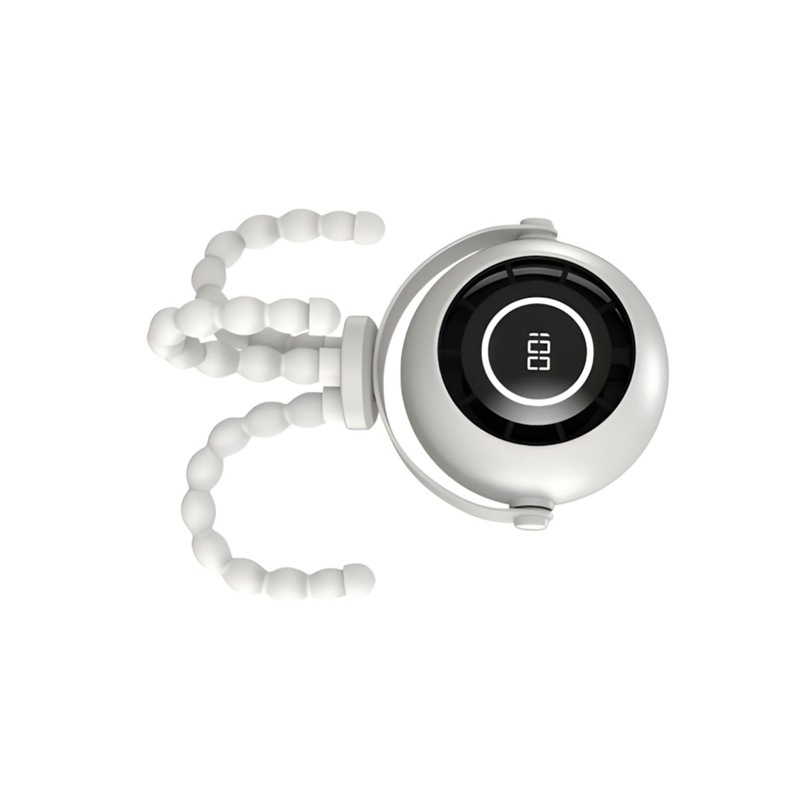 FROMCEO Bladeless Flexible Mount Fan with Digital Screen 360 Manual Positioning for Cribs and Bicycles Quiet Nursery Fan
