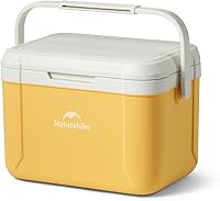 Vista 1 de Naturehike Nevera Rígida, Caja de Hielo Aislada, Nevera Portátil de Retención de Hielo para Playa, Camping, Picnic, Pesca, Barbacoa Amarillo