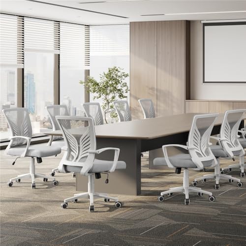Chaise bureau ergonomique robuste 136kg pivotante gris clair