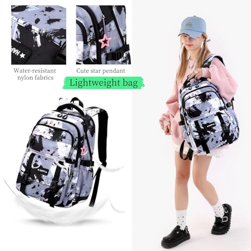 Purple Backpack for Girls Kids Backpacks with Lunch Box Elementary Middle High School Backpacks Students Bookbag Set School Bags for Teens Girls (Purple)4