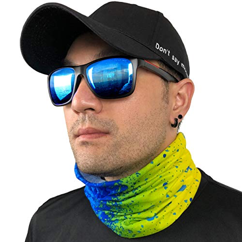 Fishing Mask - Camo Neck Gaiter Face Mask for Men & Women - Sun Protection Face Cover - Bandana, Scarf (Mahi Mahi) - Thumbnail 2