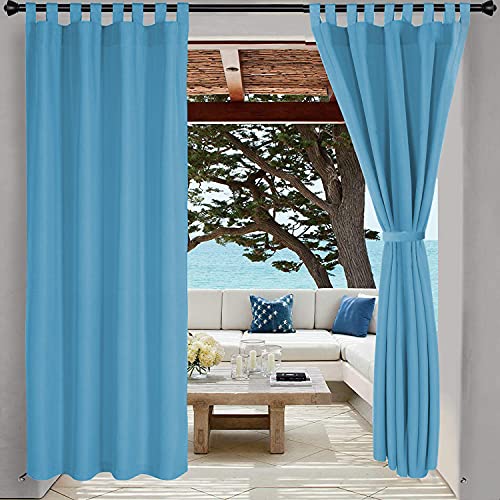 Image of HIPPO Polyester Waterproof Rain Protection Curtains for Outdoor Balcony UV & Sun Protection Curtain (4.5FTX7.5FT, WR-Azure, Pack of 2)