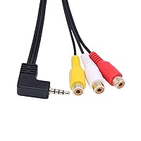 Vista 2 de Cable de video de videocámara AV de 0.138 in a RCA, macho de 0.138 in a 3RCA hembra, cable AUX de audio estéreo para teléfonos inteligentes, MP3