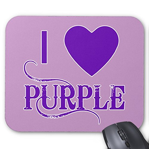 Goodaily Mousepad I Love Purple with Purple Heart Mouse Mat