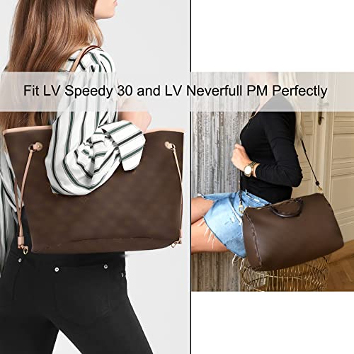 Doxo Purse Organizer Insert For Handbags & Base Shaper 2Pc Set,Felt Organizer Insert Large Tote,Bag Organizer With Zipper 3 Sizes,Fit Speedy Neverfull Mm And More(Beige-L-Combination) #TOP5