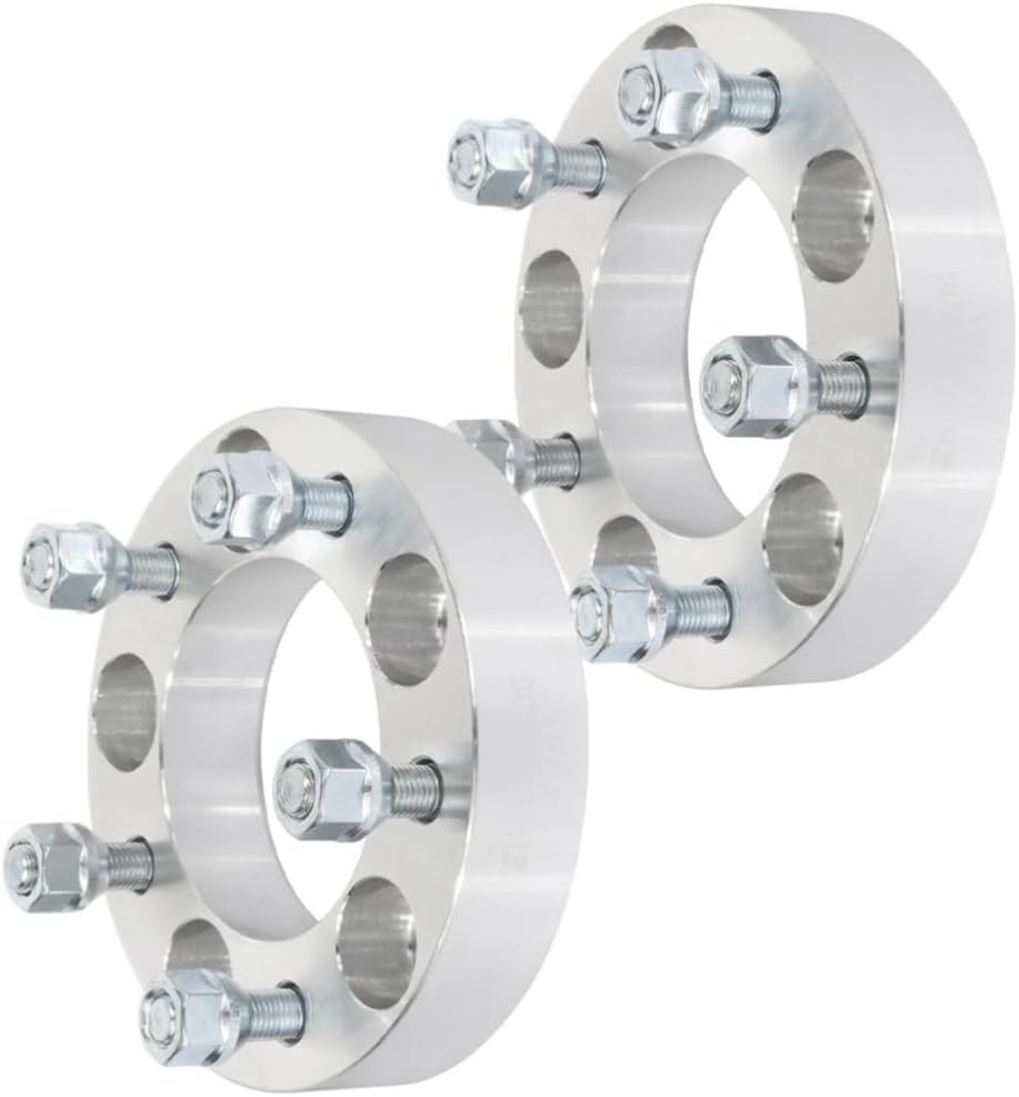 2pcs 1.25" 5X4.75 12X1.5 Studs Wheel Spacers (Forged T6 Aerospace Aluminum,1.25"-Thickness,Silver) for Pontiac,for GMC,for Chevy,for Cadillac
