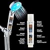 KAIREY Filtered Led Shower Head for Hard Water 7 Color Light Change Automatically Handheld Showerhead Polished Chrome with 60 Inches Stainless Steel Hose and Adjustable Bracket Filter Shower Head