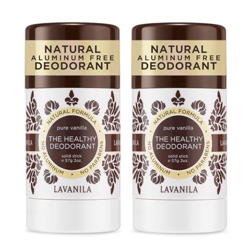 Lavanila Pure Vanilla Deodorant for Women 2-Pack (2 Oz Each) - Natural Aluminum Free Solid Stick Deodorant, Made In USA, Vegan