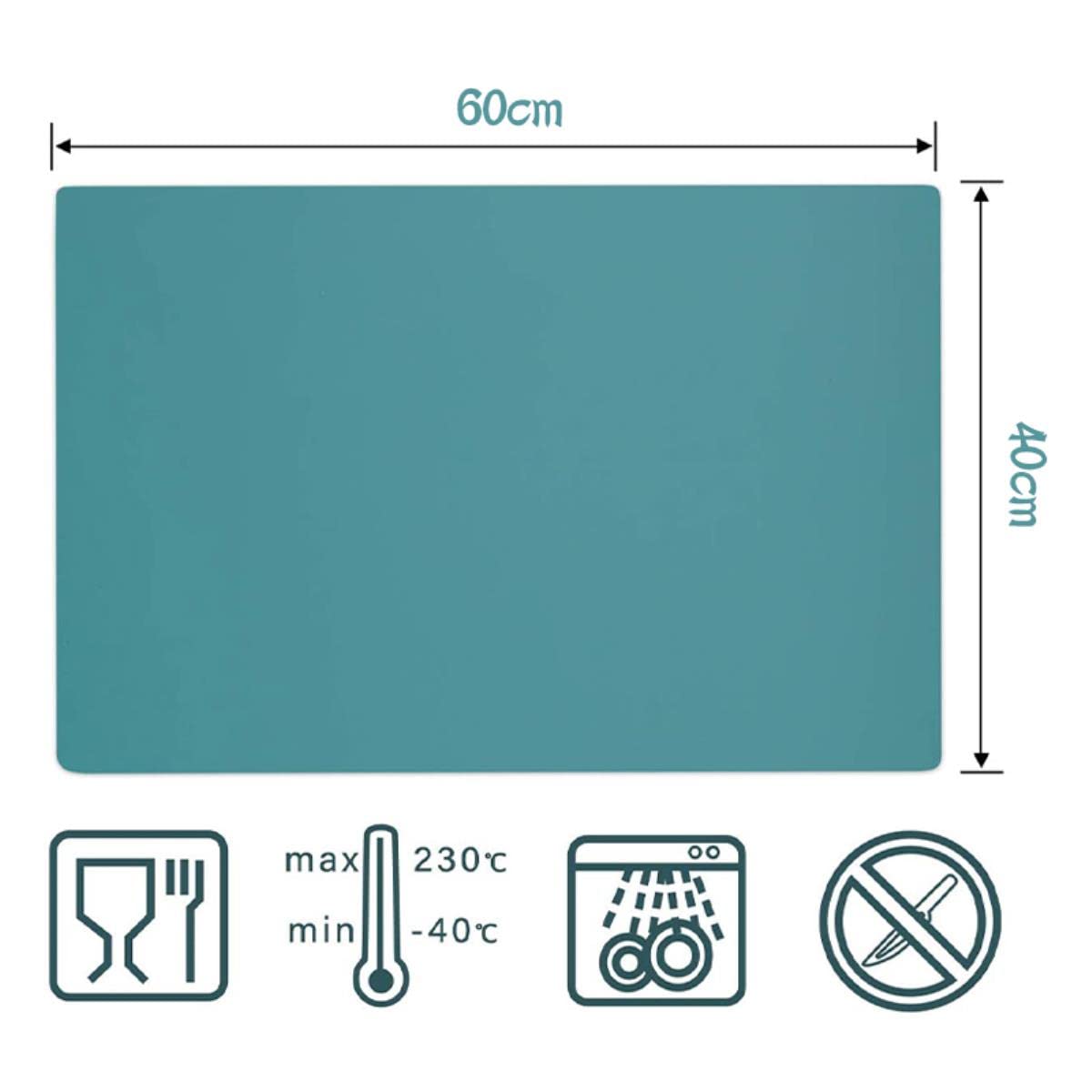 60X40cm Tovaglietta in Silicone di Grandi Dimensioni Isolamento Termico Cup Pad Tovaglia Tovaglietta Ciotola Antiscivolo Sottobicchiere Accessori per la Cucina-Cina,60x40cm Deep Grey