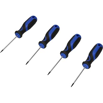 BRILLIANT TOOLS BT034004 Screwdriver Set 4-Piece TX Profile [Powered by KS Tools] Black Blue