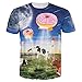 Uideazone Teen Girls Cute Alien Crop Top Women Slim Tees Short Sleeve T-Shirt Medium Gray