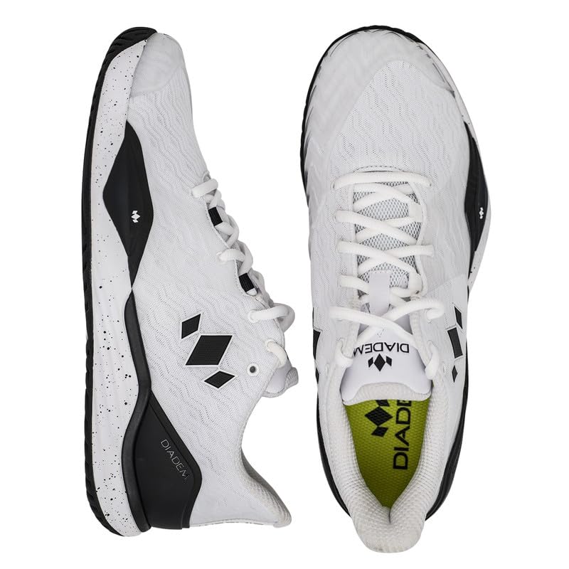 Image of Diadem Men's Court Burst Pickleball & Tennis Shoe for Stability & Speed White /Black, 6.5
