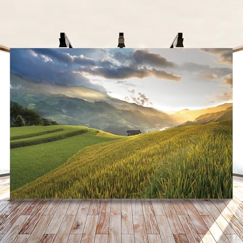MIRRORANG 2,2x1,5m Natural Landscape Backdrop Forest Mountain View Meadow Countryside Photography Background Rural Life Vacation Tourism Photo Studio Props Wallpaper - Image 4