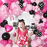 Ouddy Party Pink Mouse Balloon Garland Arch Kit for Cartoon Mouse Theme Birthday Party Decorations Girl Kids, Pink Black Rose Red Bow Foil Balloons Banners for Mouse Baby Shower Party Supplies - Image 5