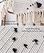 KIMODE Boho Bathroom Rug, 2' x 3', Cream, White, Cotton, High Pile, Hand-woven, Geometric Pattern, Washable, Stain Resistant, Bath Mat