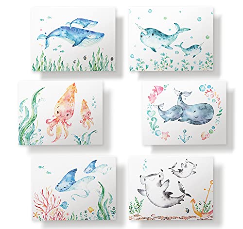 Image of Twigs Paper Sea Life Wonders Thank You Cards, 12 Ocean Note Cards