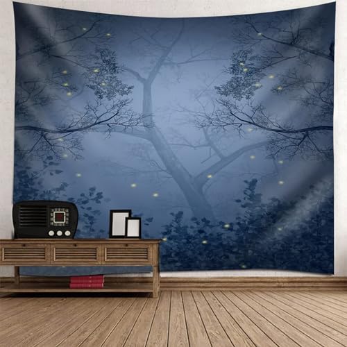 Tapisserie murale paysage drapé occultant gris foncé 150 cm