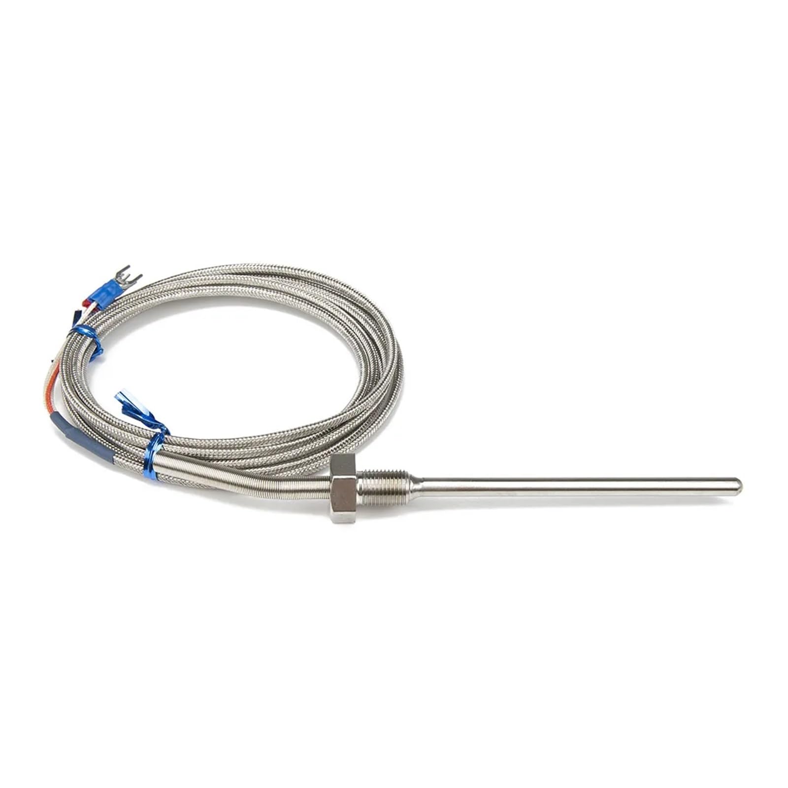 Cable trenzado metálico tipo PT100 de 2 m, cabezal de sonda de 100 mm, sensor de temperatura RTD(PT 1 2)