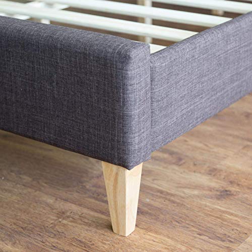 Homestyle4u 1729, Polsterbett 140x200 mit Lattenrost Braun Doppelbett Bett Bettgestell mit Kopfteil Schlafzimmer
