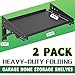 ULIBERMAGNET Garage Folding Storage Rack Shelves,200LB Metal Wall Mounted Adjustable Rail Shelf for Garage,Power Tools,Toolbox,Storage Shelves with Lip for Workshop Kitchen Office (2 Pack)