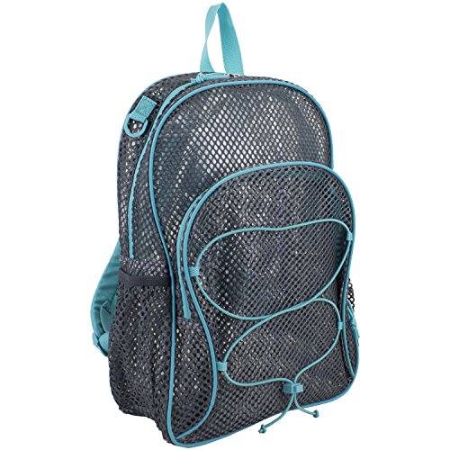 Eastsport Mesh Bungee Backpack, Gray/Mint, One Size