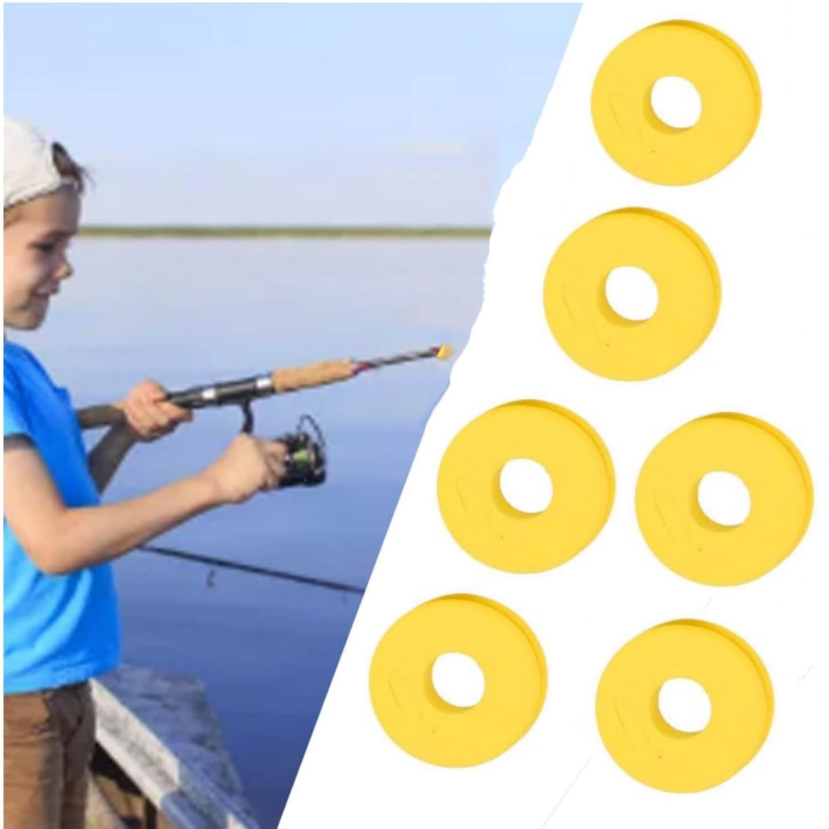 Lenza di Pesca stoccaggio,6 Pezzi Bobine da Pesca in Schiuma Porta Terminali Pesca Bobine Avvolgilenza Schiuma Bordo di avvolgimento di Pesca della Schiuma,con Scatola in Plastica