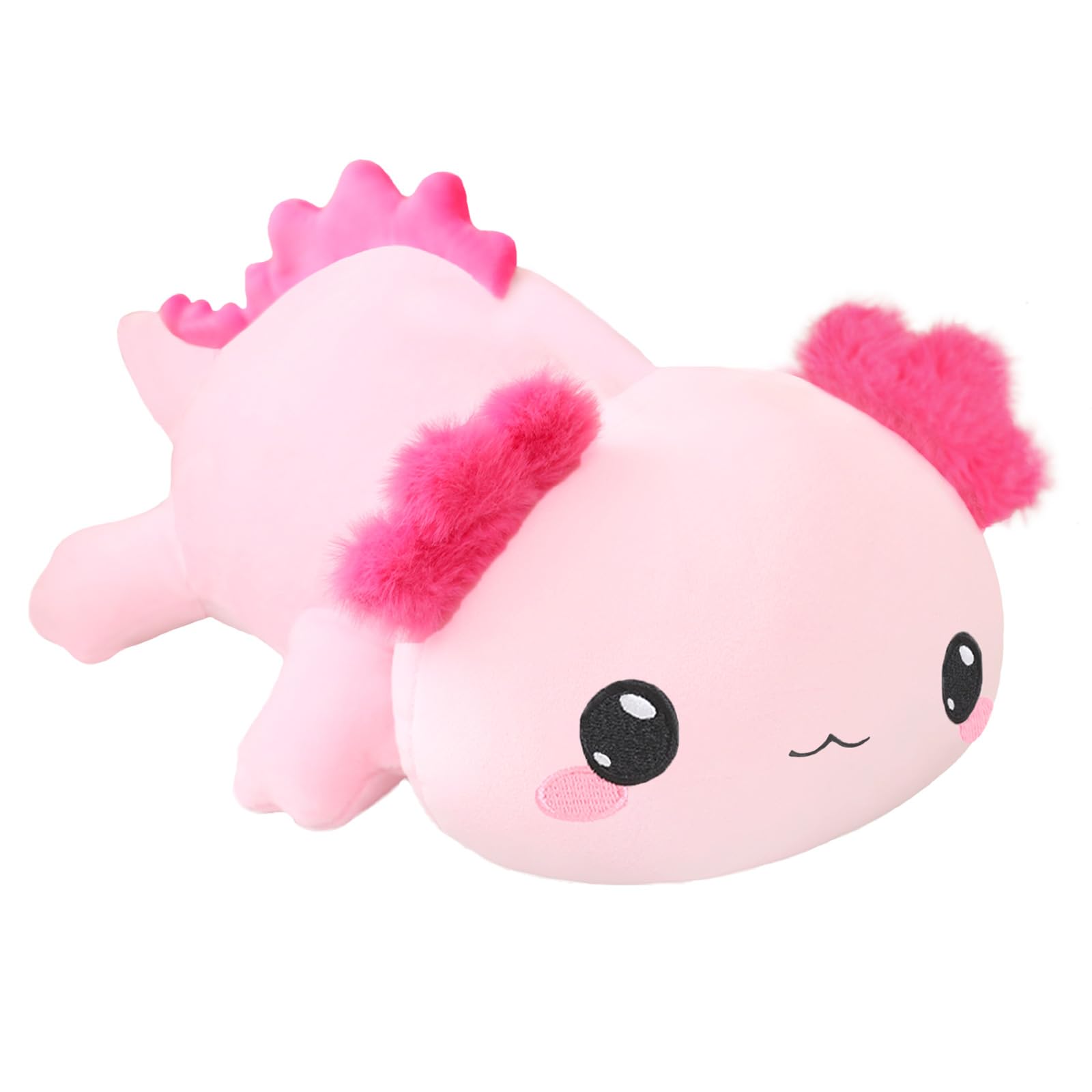 SQEQEWeighted Axolotl Plush, Weighted Axolotl Stuffed Animal, Cute Plushies Soft Pink Pillow Toy Gift for Kids Adults 13.8 Inch, 1.6 Lbs
