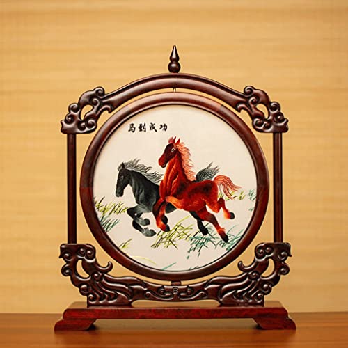 Adornos de Regalo de Viento Chino Feng Shui y Pantalla Pequeña de Bordado Hecho a Mano