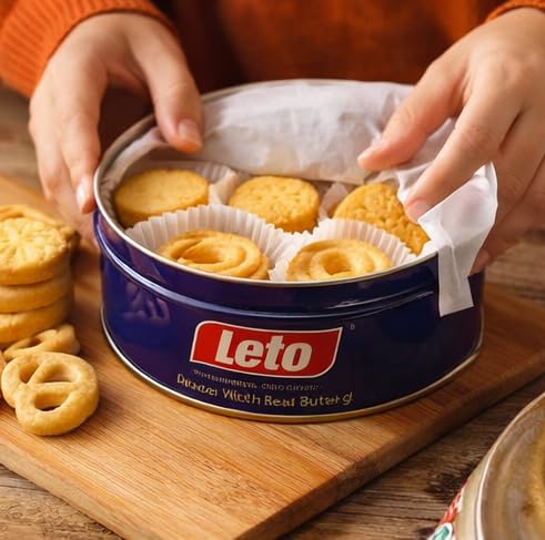 Image of Leto - set of 2 - Butter cookies - Biscuits - Made with Real Butter, Classic European Recipe Leto Danish Style Butter Cookies - 12 oz (340g)