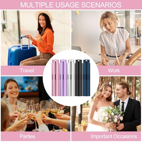 Newpop 5 Piezas Atomizador Perfume Recargable, Bote Spray Pulverizador, Frasco de Vacío Rociadora, Mini Botella Portátil, Pulverizadora Vacaciones, Perfumador Dispensador de Viaje, 8ML, 5 Colores - Imagen 6