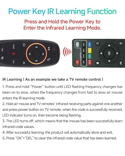 Image of Air Mouse Remote Control with Voice & Gyroscope, Wireless Fly Mouse Universal TV Remote for Android TV, Smart TV, PC, Projector, Streaming Devices