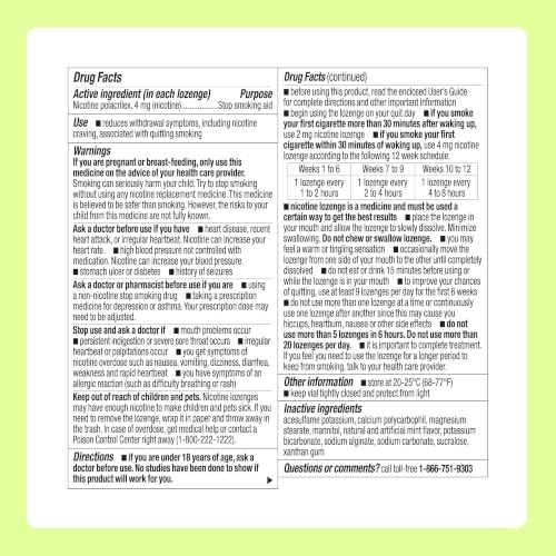 Amazon Basics Nicotine Polacrilex Mini Lozenge, 4 mg (Nicotine), Stop Smoking Aid, Mint Flavor, 27 Count (Previously Amazon Basic Care) - image 6
