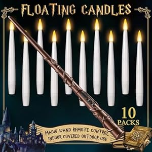Floating Candles with Wand 10PCs - Christmas Decorations Magic Hanging Candles Flickering Light Flameless Candles with Remote for Halloween Outdoor Indoor Window Home Bedroom Birthday Party Decor Floating Candles with Wand 10PCs Christmas Decorations Magic Hanging Candles Flickering Light Flameless Candles with Remote for Halloween Outdoor Indoor Window Home Bedroom Birthday Party Decor