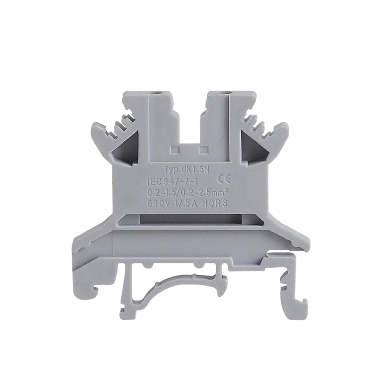 20pcs 1.5N Type Din Mount Universal Wiring Conductor Connector 24-12 AWG Thin Modular Screw Terminal Blocks UK-1.5N