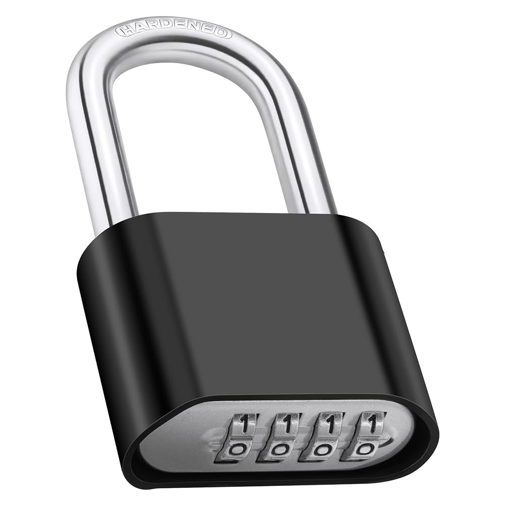 Adiwo Weatherproof Combination Lock Outdoor, 4 Digit Coded Padlock, Heavy Duty Locker Padlock, for Gym, School, Fence, Garage, Gate, Shed, Warehous, Long