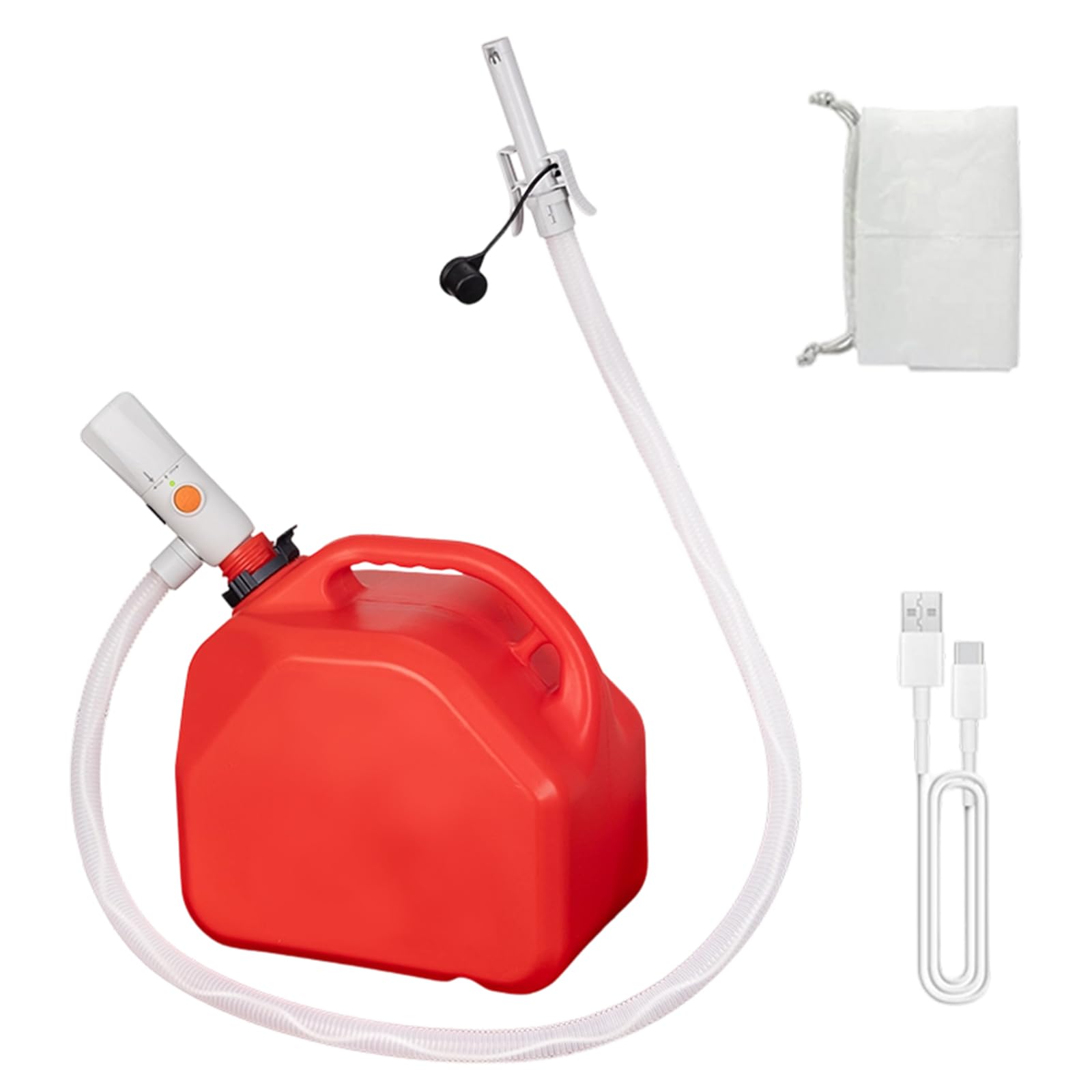 Pompe de transfert électrique - Double alimentation (USB-C/AA), pompe à carburant avec capteur d'arrêt automatique, 2,8 GPM, pompe à essence pour bidon, pompe à diesel électrique télescopique