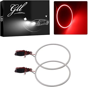 Grandview 2x 100mm 72SMD COB Angel Eyes Halo Ring Lamp Light Bulb Headlight for BMW Benz9-30V-Red