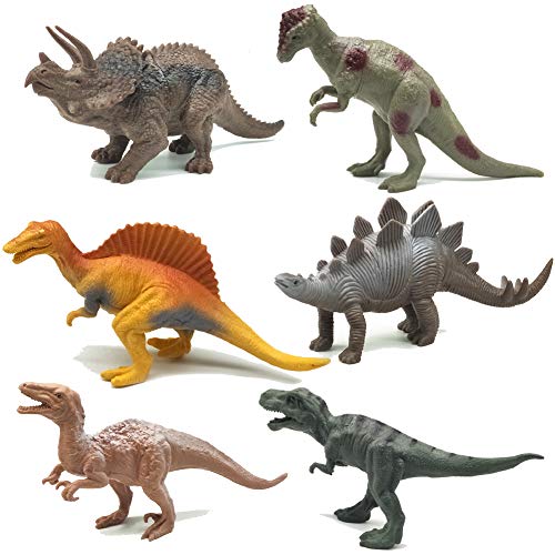 6Pcs Dinosaur Toy for Kids Mini Dinosaur Toys Miniature Figures Dinosaur Playset with Tyrannosaurus Stegosaurus (Tyrannosaurus Toy Set)