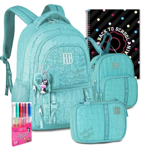 Kit Mochila RB Rebecca Bonbon Crinkle Escolar Lancheira Estojo Meninas Resistente Infantil Juvenil (Verde)