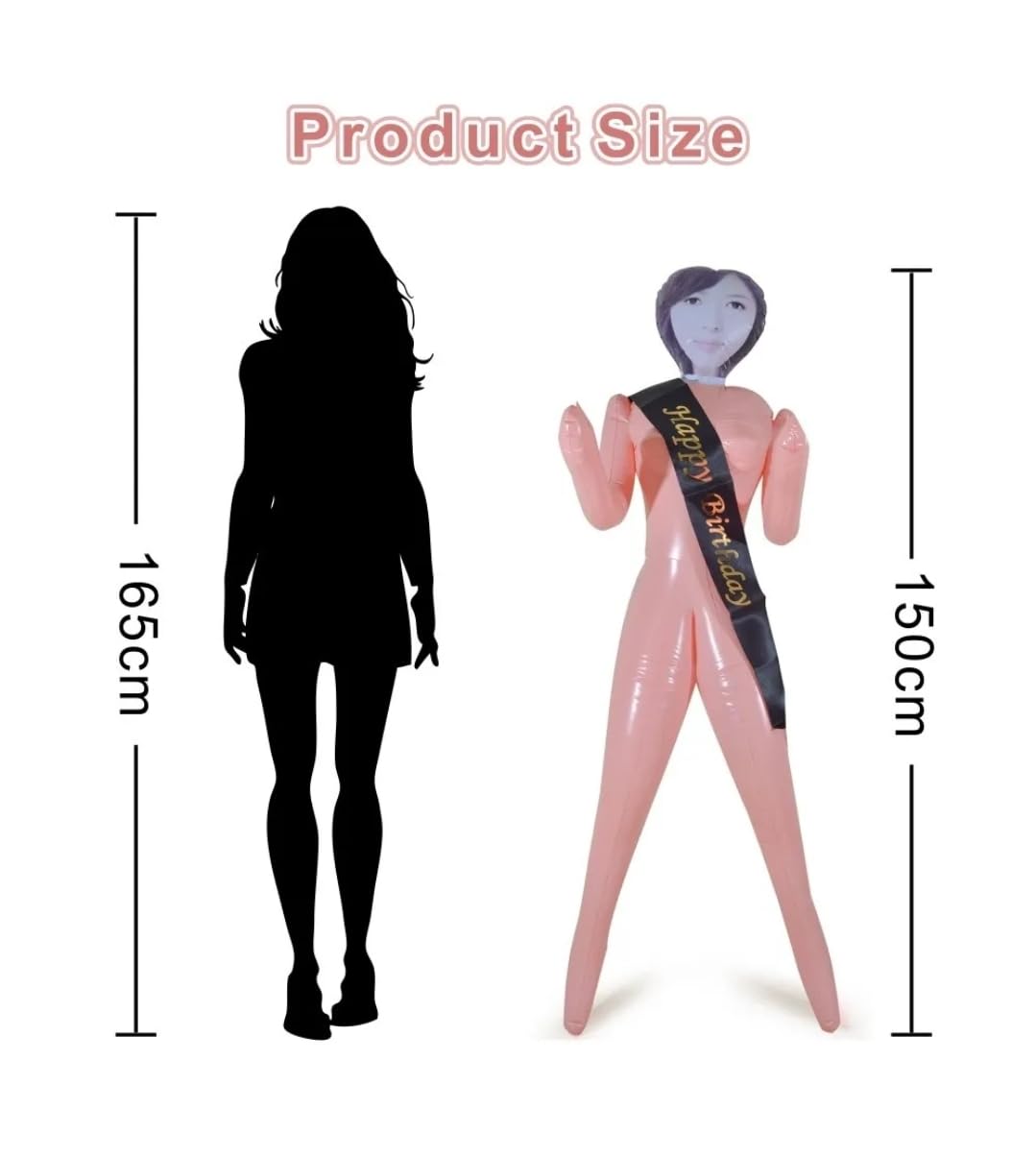 Bambola Gonfiabile Donna, Bambola Gonfiabile per Addio al Celibato, Sexy Gadget, Bambola Scherzo per Adulti e Compleanno 155 cm